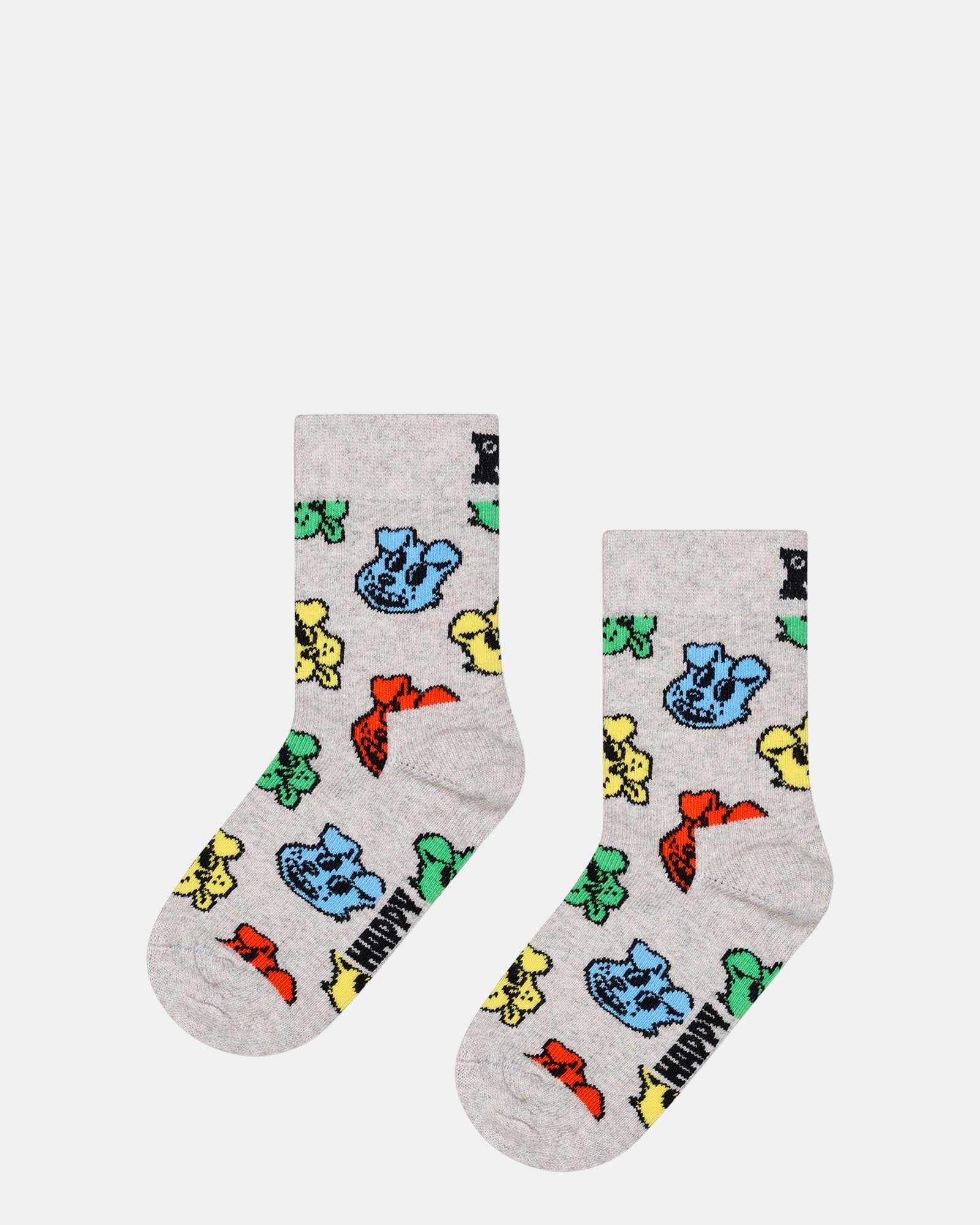 Kids Doggo Socks Grey - Cute Puppy Print Ankle Socks for Boys & Girls - Perfect for School, Playtime & Matching Outfits