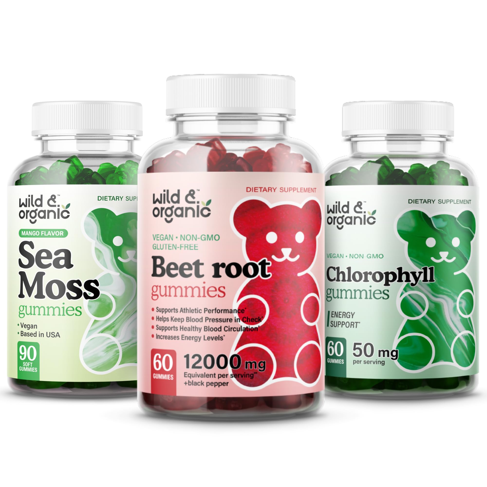 Organic Sea Moss Gummies with Beet Root & Chlorophyll - Vegan, Gluten-Free Supplement for Immune Support & Energy Boost - Perfect for Daily Wellness & Detox