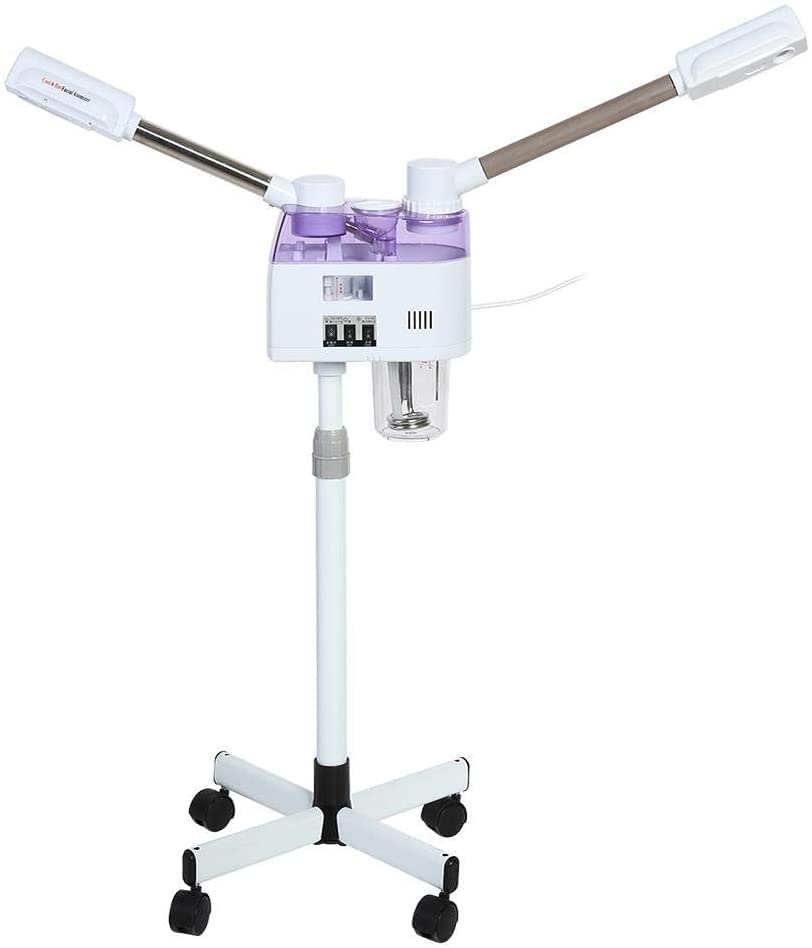 LABROS 2-in-1 Nano Facial Steamer with Hot & Cold Spray - Adjustable Double Tube for Hydrating Skin Care - Salon & Spa Beauty Instrument (White) - Perfect for At-Home Skincare & Professional Treatments