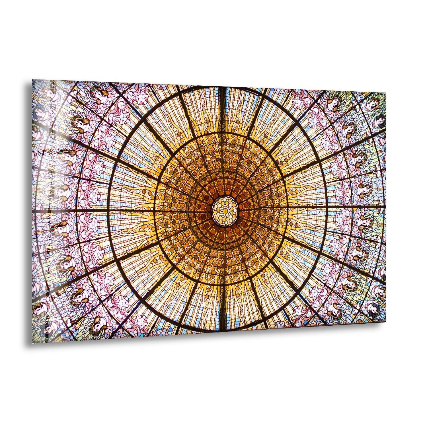 Barcelona Stained Glass Church Wall Art - Handmade Religious Home Decor for Living Room, Bedroom & Office - Perfect Gift for Christian Housewarming & Wedding