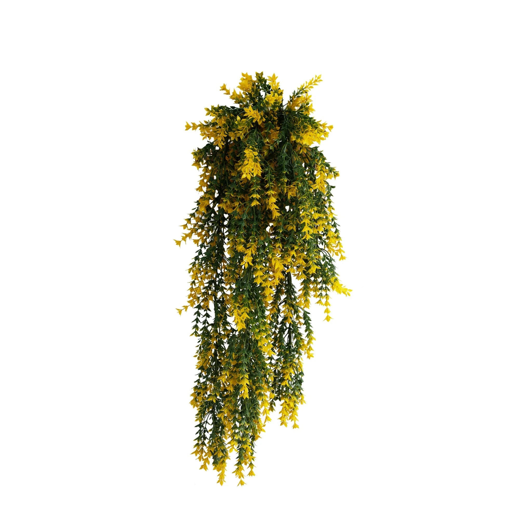 UV & Fire Rated Hanging Yellow & Green Willow Leaf Vine - 20cm x 76cm Artificial Foliage for Home Decor, Wedding Backdrops, and Outdoor Landscaping