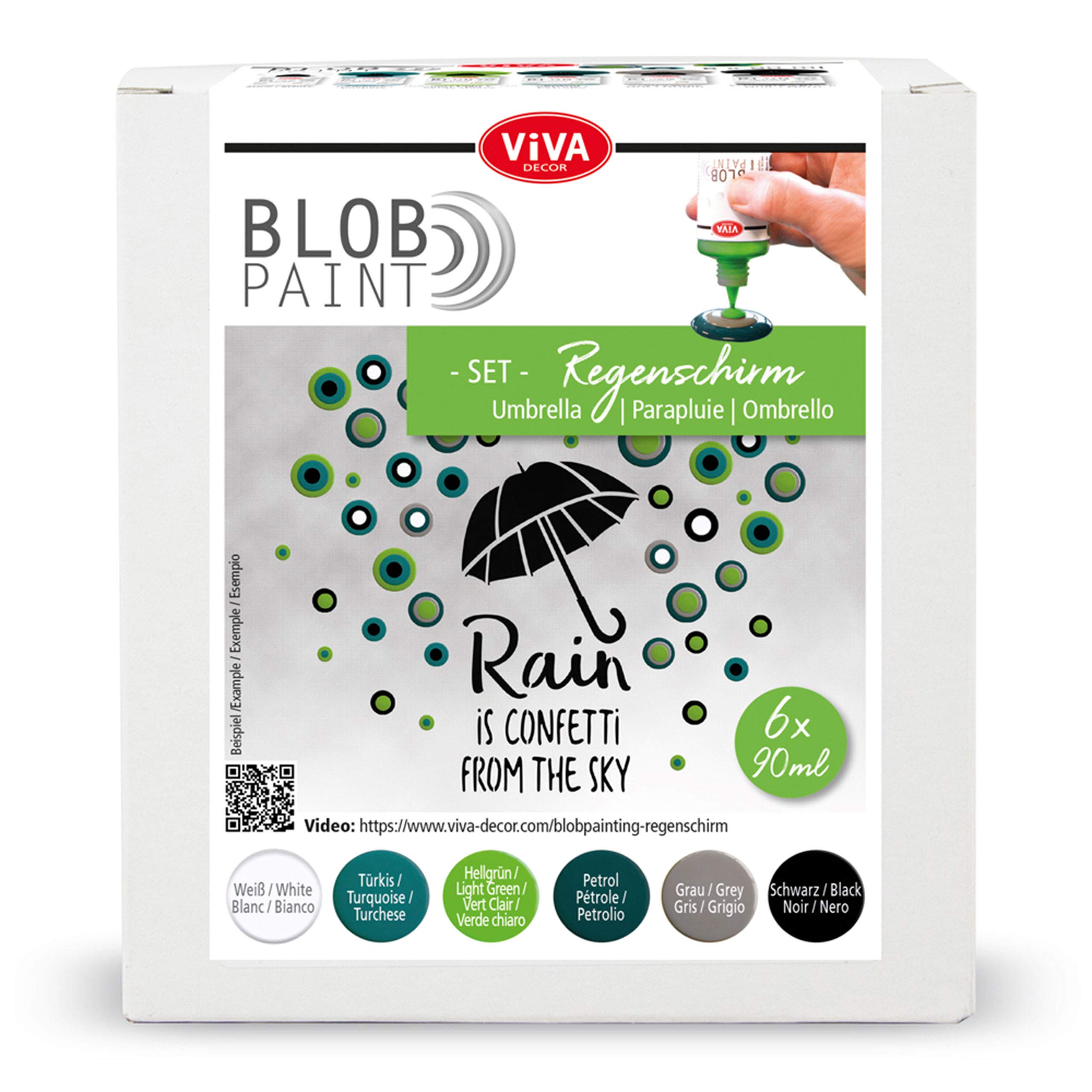 Viva Decor® Blob Paint Set - 6 Ready-to-Use Acrylic Dot Painting Colors (3.04 Fl oz) for Canvas, Mandala, Rock & Wood Art - Premium German Craft Supplies for DIY & Home Decor