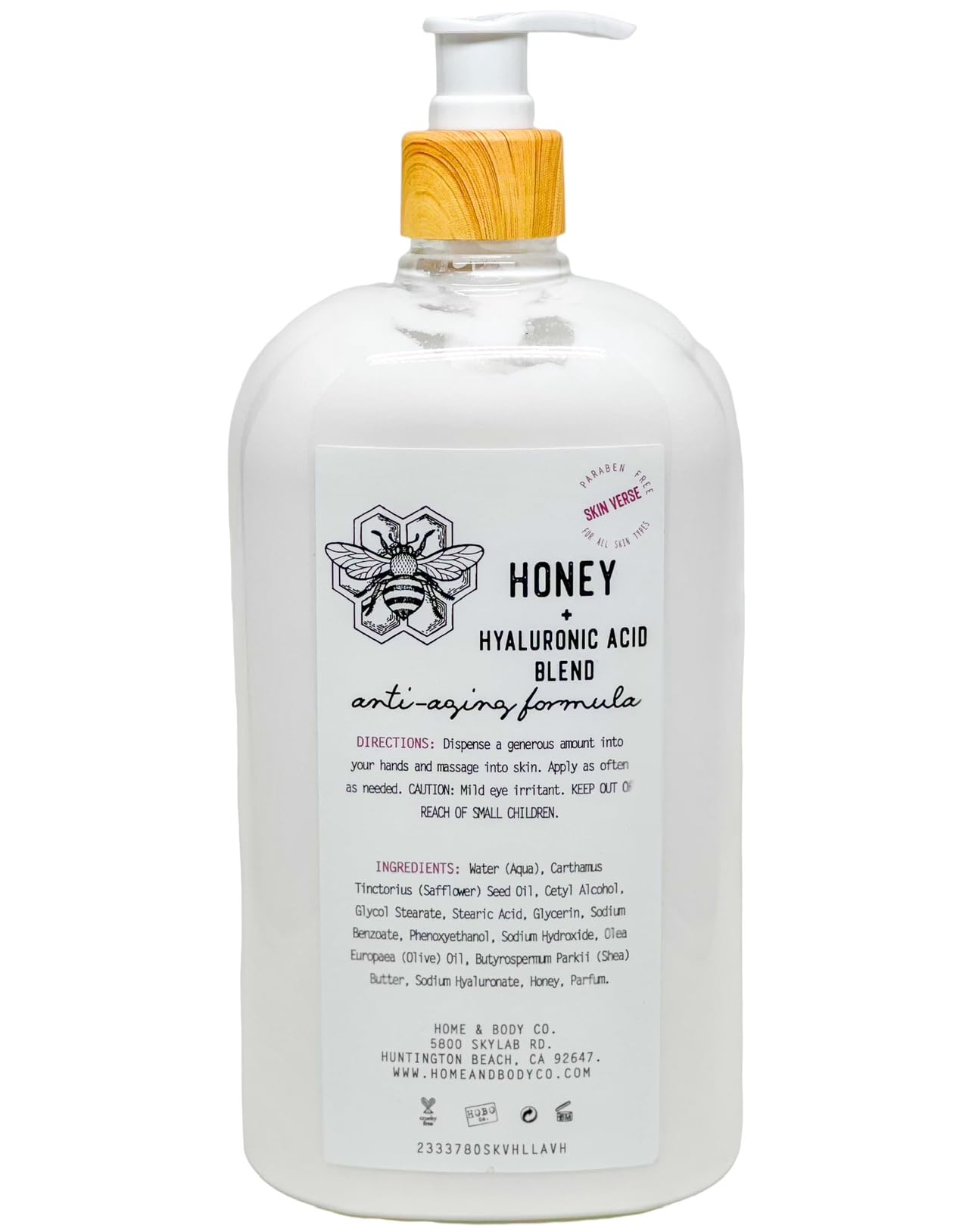 Best Anti-Aging Honey & Hyaluronic Acid Body Lotion with Lavender - 27 oz for Dry Skin, Deep Hydration & Wrinkle Reduction - Perfect for Nighttime Moisturizing & Spa Relaxation