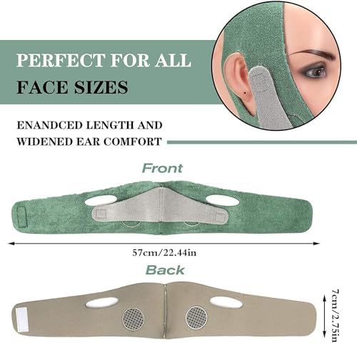MILOMANIYA Double Chin Reducer & V-Line Face Lift Mask - Breathable Anti-Wrinkle Slimming Belt for Jaw Contouring & Firming | Perfect for Home Spa, Facial Massage & Beauty Routine