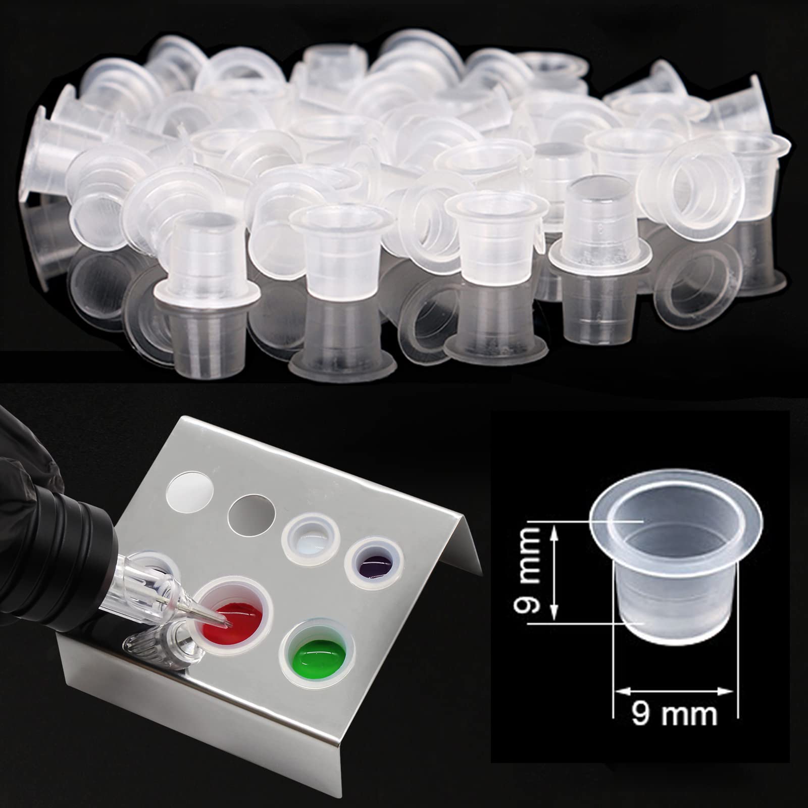 Lyuxzad 1000Pcs Small Pigment Ink Caps - Microblading Ink Cups for Permanent Makeup, Tattoo & Eyebrow Pigment Storage - Durable Ink Container Caps (Small Size, 1000 Pieces) - Perfect for Tattoo Artists, Microblading Professionals & Cosmetic Studios