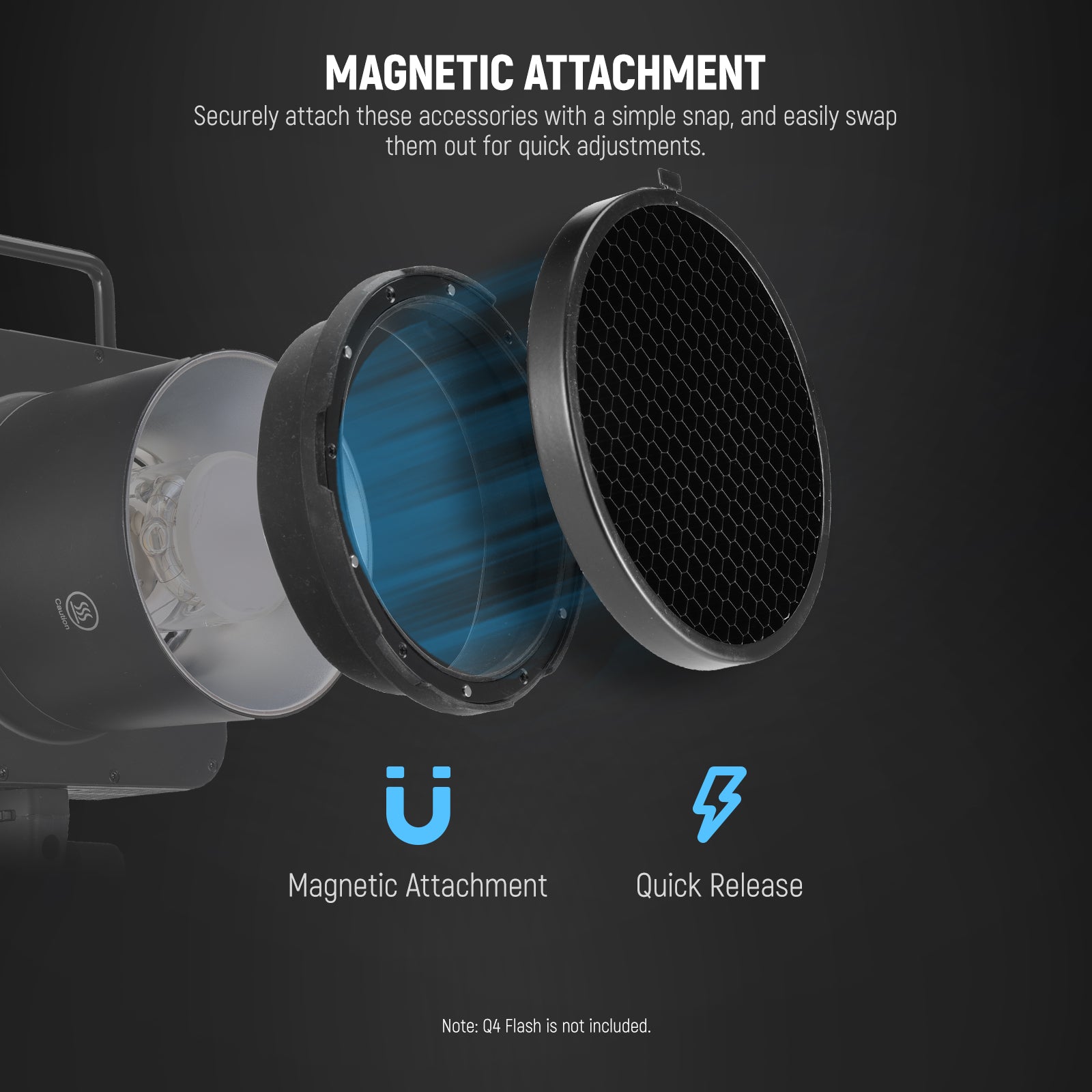 NEEWER CQB1 Magnetic Flash Accessory Kit for Q4 - Professional Outdoor & Studio Photography Lighting - Perfect for Portraits, Product Shots, and Creative Lighting Effects
