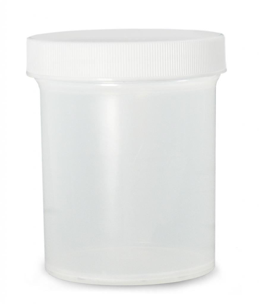 PLC-10012 16 oz Natural Polypropylene Jar with White Polypropylene SturdeeSeal & Foam Lined Cap (Pack of 112) - Ideal for Food Storage, Spice Containers, and Laboratory Use