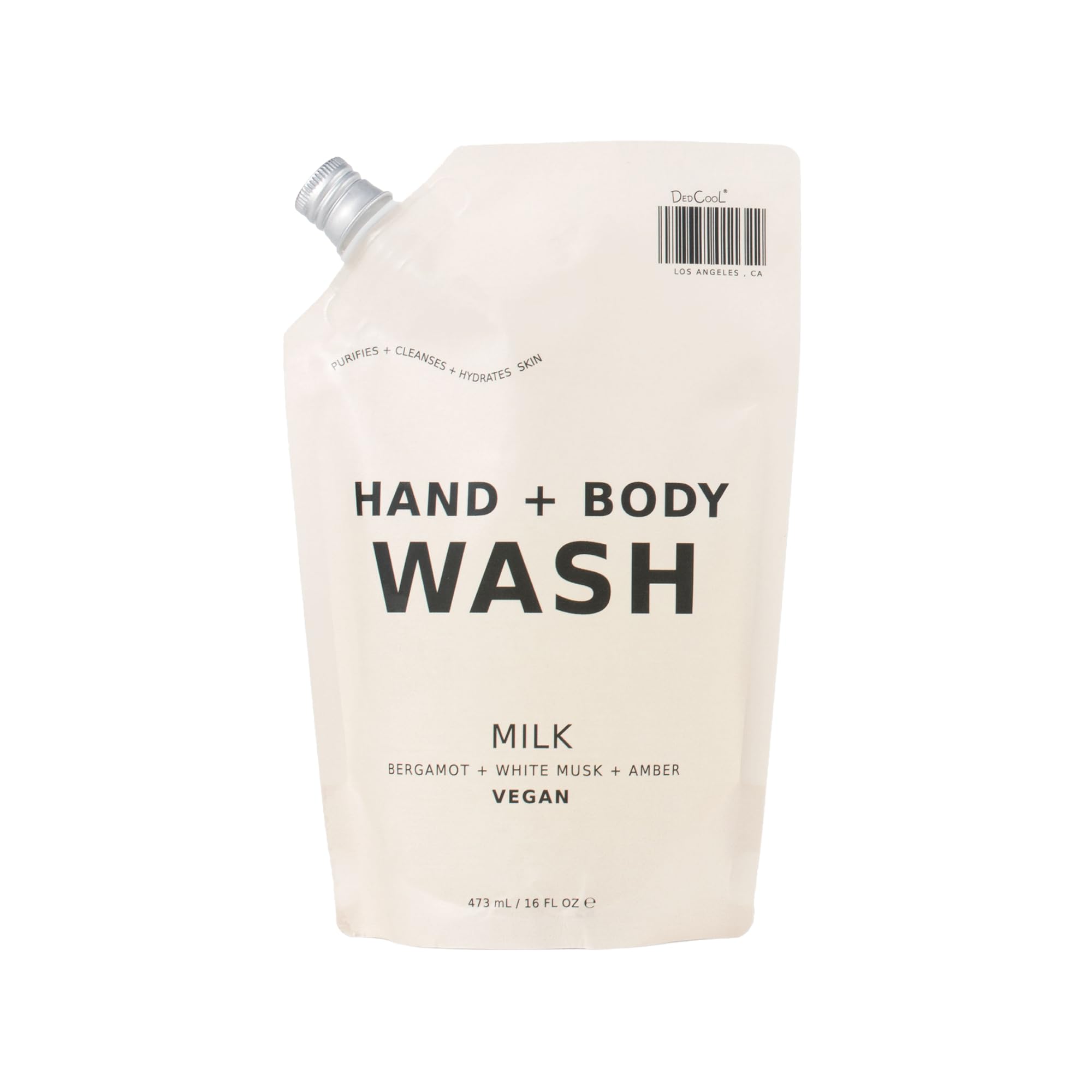 DedCool Hydrating Milk Hand & Body Wash - 16 fl oz Refill | Natural Moisturizing Cleanser for Hands & Body | Cruelty-Free, Vegan, Non-Toxic | Luxury Fragrance for Daily Shower & Spa-Like Experience