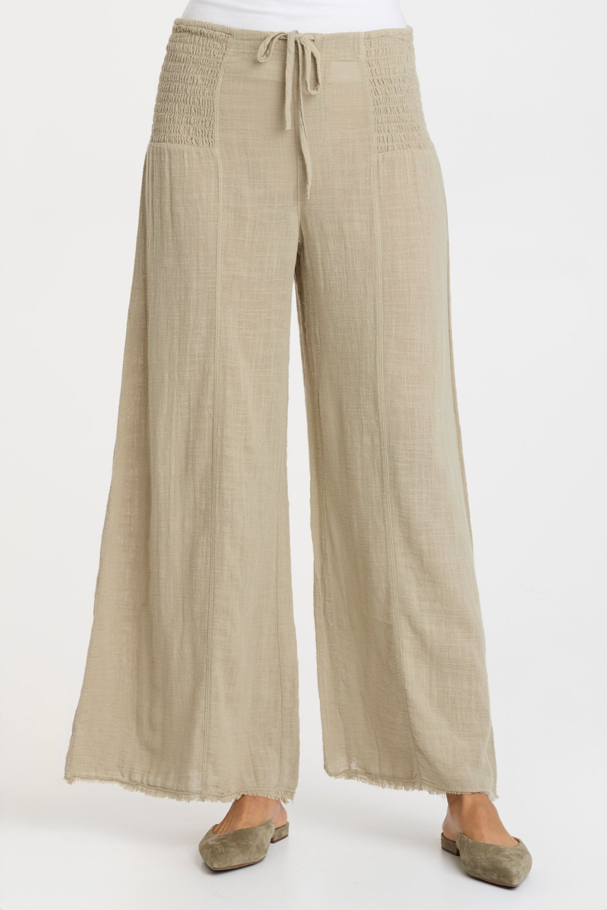 Gauze Kaj Wide Leg Pants - Breathable Linen Blend High Waisted Palazzo Trousers for Women | Perfect for Summer, Beach, Yoga & Boho Fashion