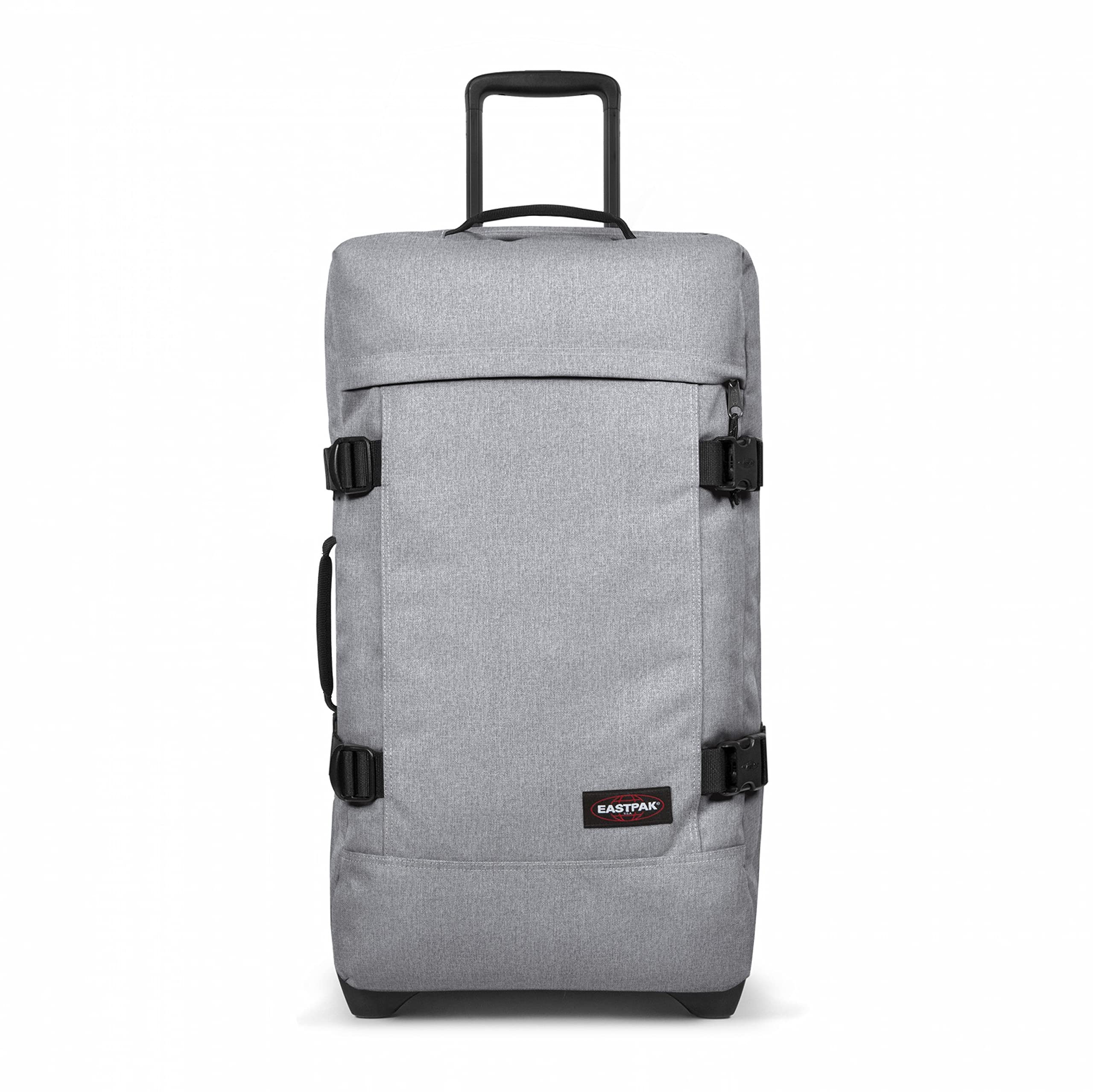 Eastpak Tranverz Wheeled Suitcase - TSA Lock, 2 Wheels & Compartments, Compression Straps - Medium Carry-On Luggage for Travel, Business Trips & Weekend Getaways (Sunday Grey)
