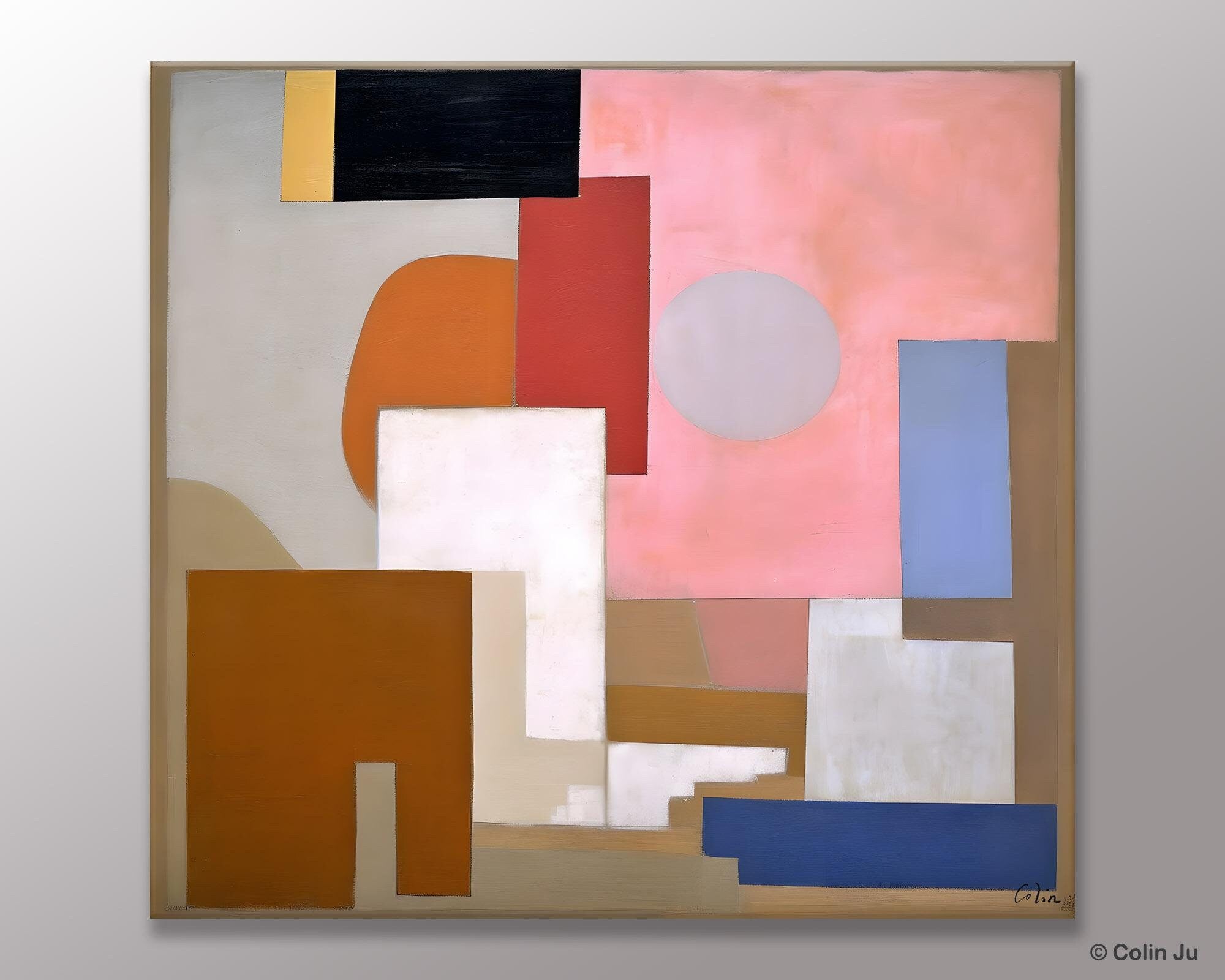 Extra Large Canvas Paintings for Living Room Wall Decor | Modern Abstract Artwork with Geometric Designs | Handmade Original Wall Art for Home & Office | Perfect for Living Room, Bedroom & Office Spaces