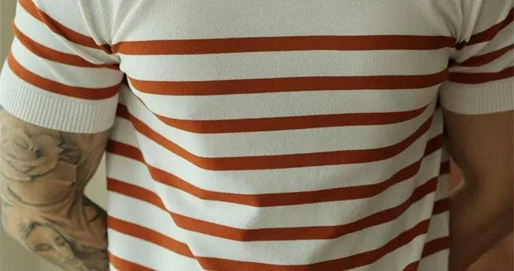 Korean Summer Striped T-Shirt for Women - Breathable Cotton Casual Tee - Perfect for Beach, Travel, and Everyday Wear