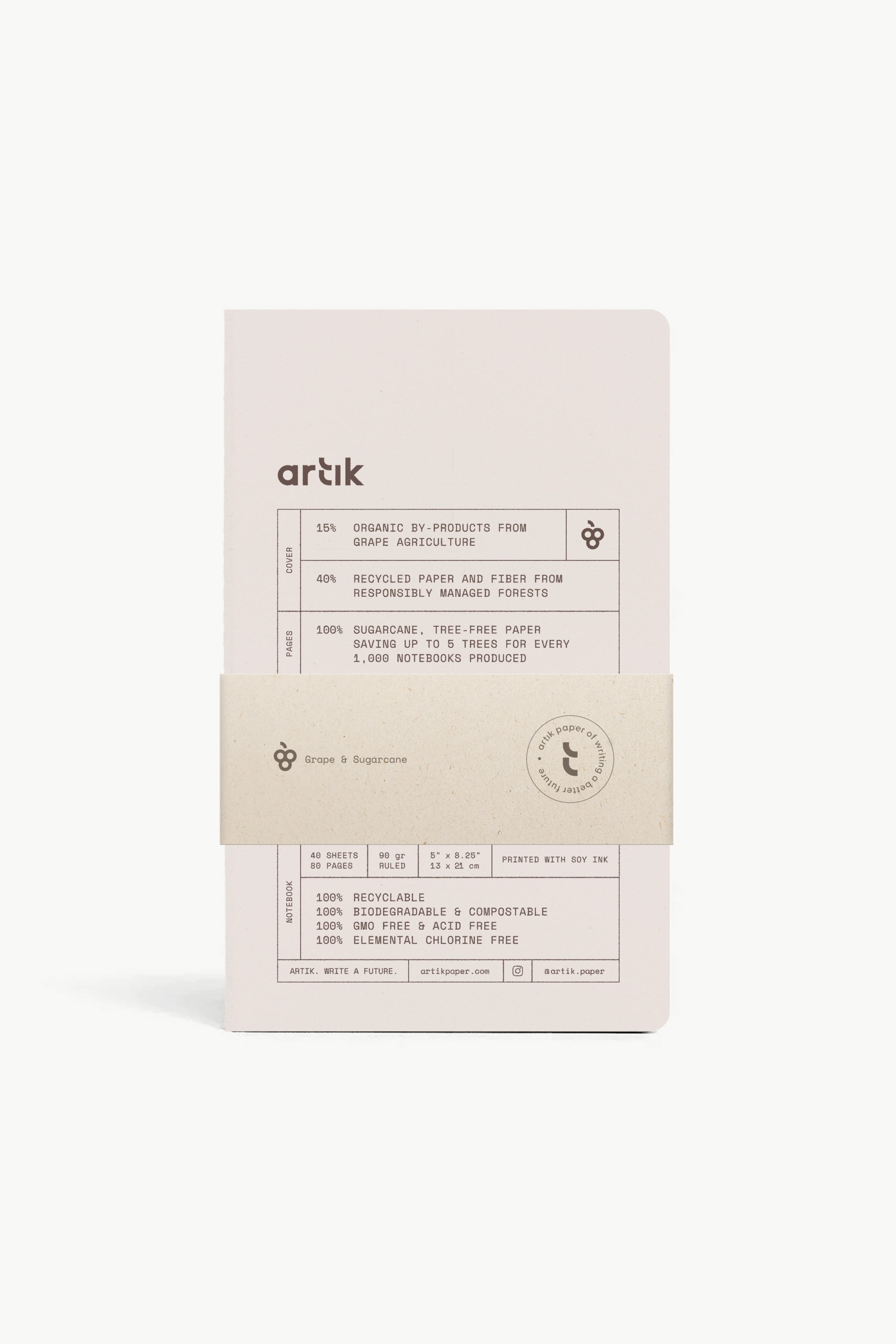 Premium Artik Pack of 2 Singer Sewn Notebooks - Grape Color Lined Journal for Writing, Sketching & Note Taking - Perfect for School, Office & Travel Use