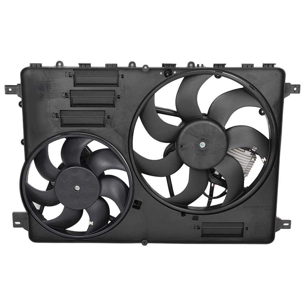 ECCPP 623840 A/C Condenser Fan Assembly Replacement for Volvo S80 V60 V70 XC60 XC70 - 12V 2.8W 1800 RPM Cooling Fan, 31.5 x 20.08 x 5.12 Inches, Plastic Radiator Fan (45dB) - Perfect for AC Repair & Engine Cooling System Maintenance