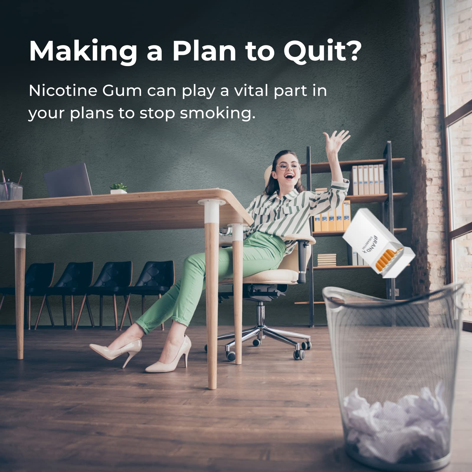 Rite Aid Nicotine Gum, Original Flavor, 4mg - 170 Count | Stop Smoking Aid & Nicotine Replacement Therapy | Helps Reduce Cravings & Withdrawal Symptoms | Sugar-Free Chewing Gum for Smoking Cessation | Perfect for Home, Office & Travel Use