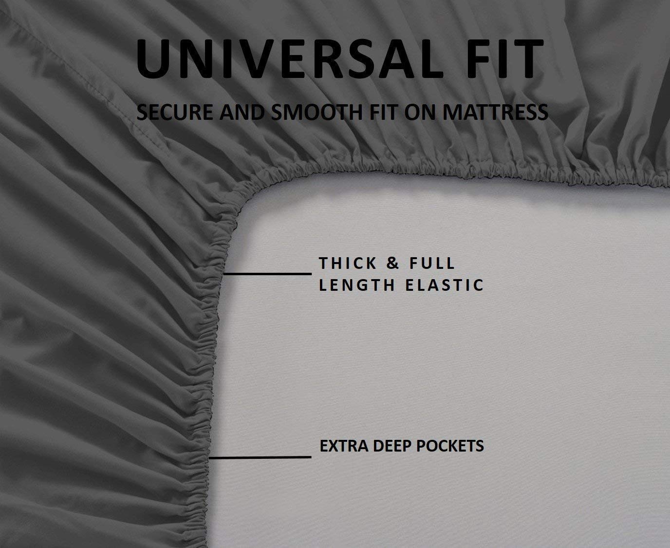Split Head Flex King 500 Thread Count 100% Long Staple Cotton Sateen Bed Sheet Set with Pillowcases - Soft Hotel Luxury Bedding for Adjustable Beds - Dark Grey Solid Color - Perfect for Master Bedrooms, Guest Rooms & Vacation Rentals