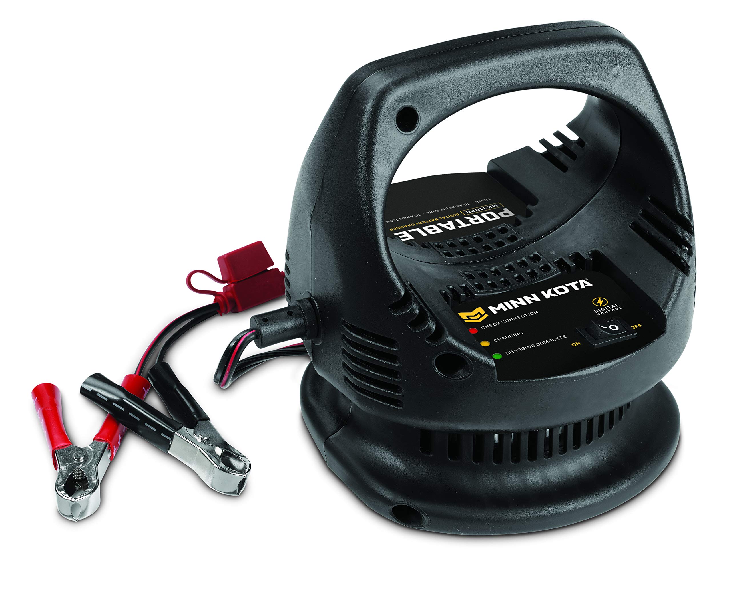 Minn Kota On-Shore Portable Digital Marine Battery Charger - 12V/24V Waterproof Boat Battery Charger for Deep Cycle Batteries - Perfect for Fishing Boats, Yachts, and Marine Applications
