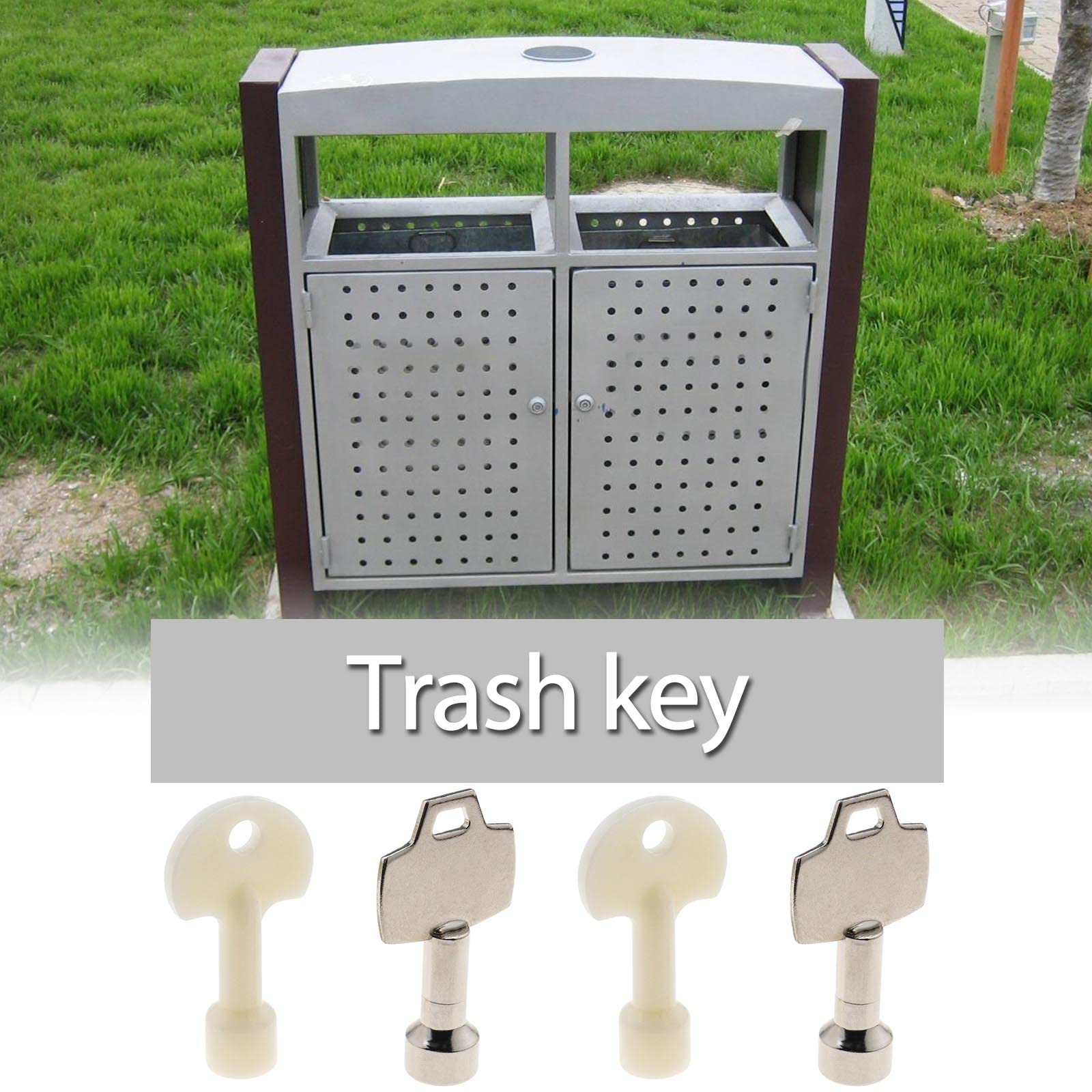 4PCS Triangle Key Trash Can Bin Metal Key Plastic Key Accessories for 70L Outdoor Peel Trash Can - Triangle Side Length 7-9mm - Perfect for Camping, Picnics & Outdoor Waste Management