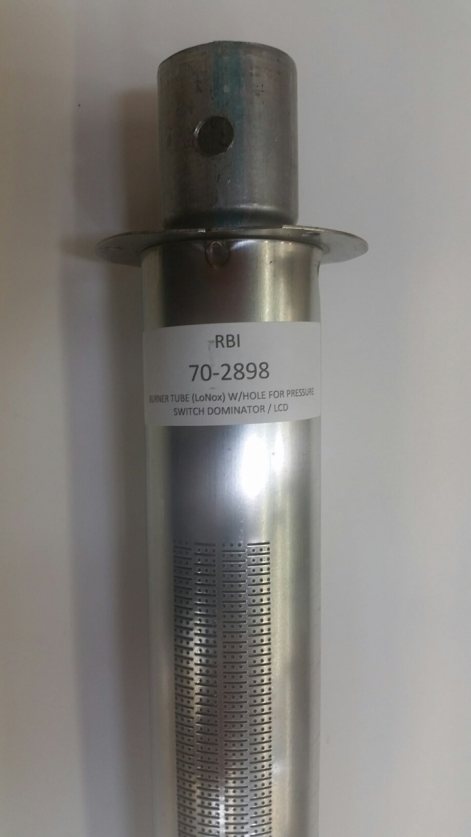 RBI 70-2898 Burner Tube with Pressure Switch Hole - Replacement Part for Furnace & Heating System Maintenance