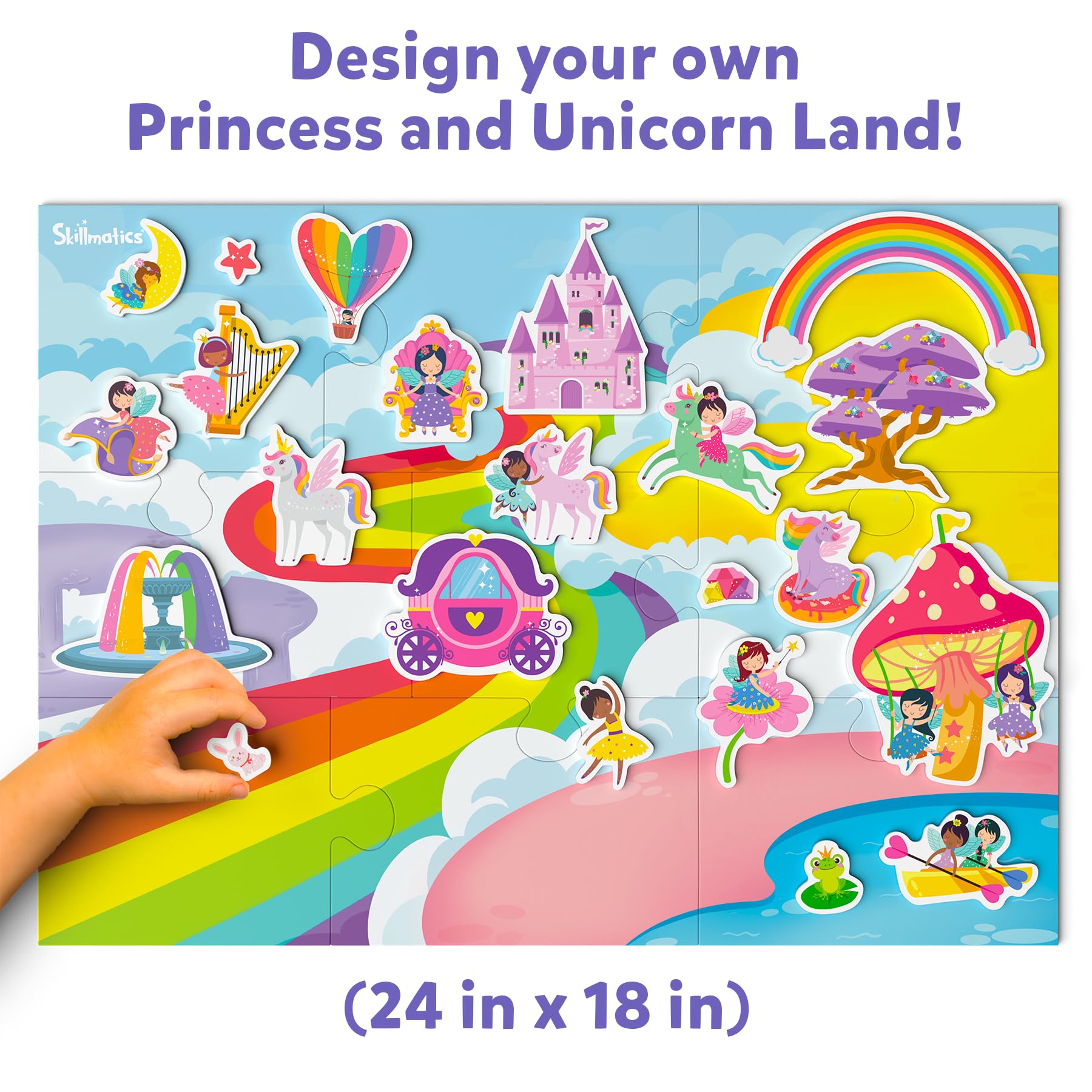 Magnetopia Princess Unicorn Toy Set - 40+ Magnetic Pieces for Kids Ages 3-7 | Pretend Play & Preschool Learning Gift