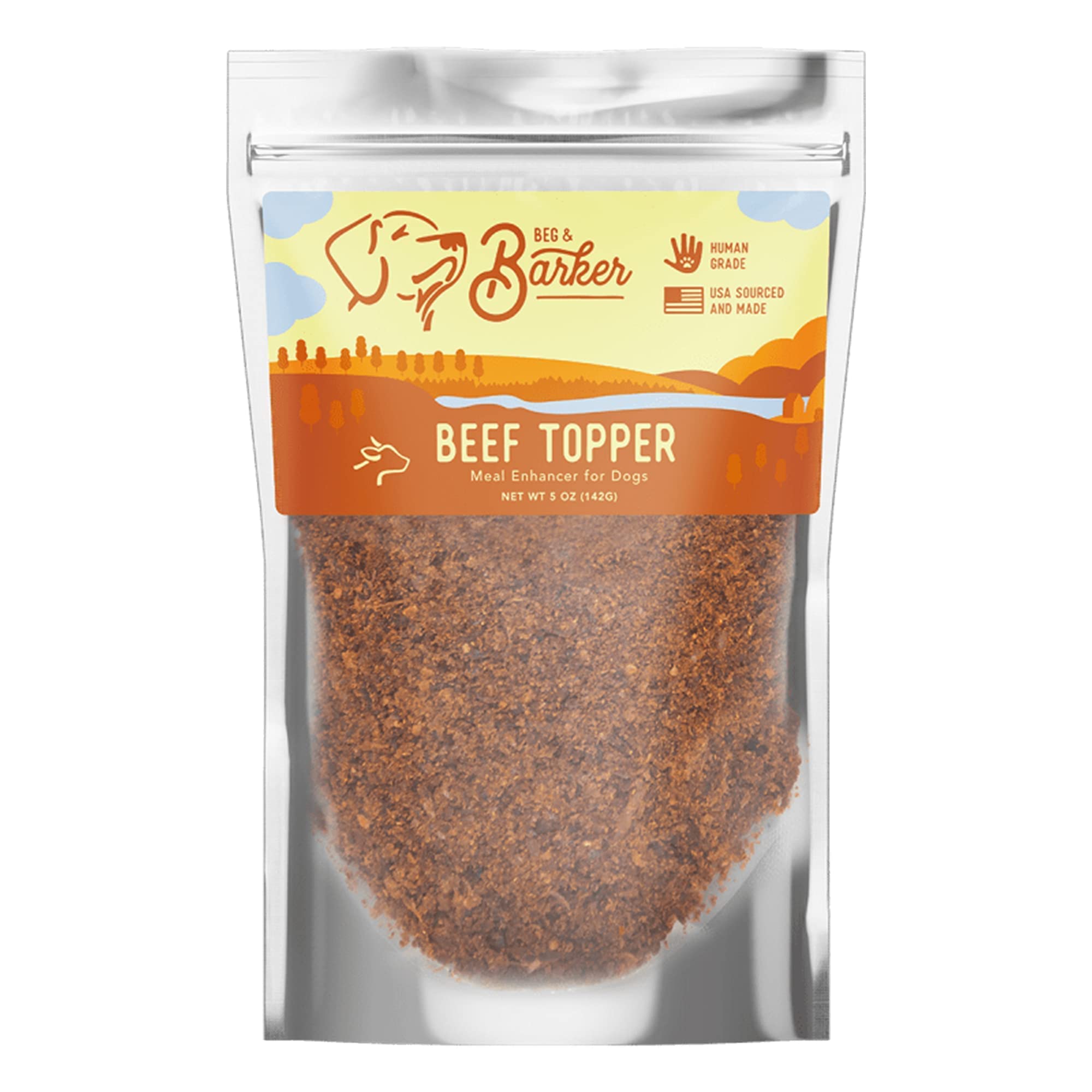 Premium Beef Dog Food Topper - Beg & Barker All Natural High Protein Meal Mixer for Dogs (5 oz) - Healthy Food Seasoning for Enhanced Flavor & Nutrition - Perfect for Picky Eaters & Senior Dogs
