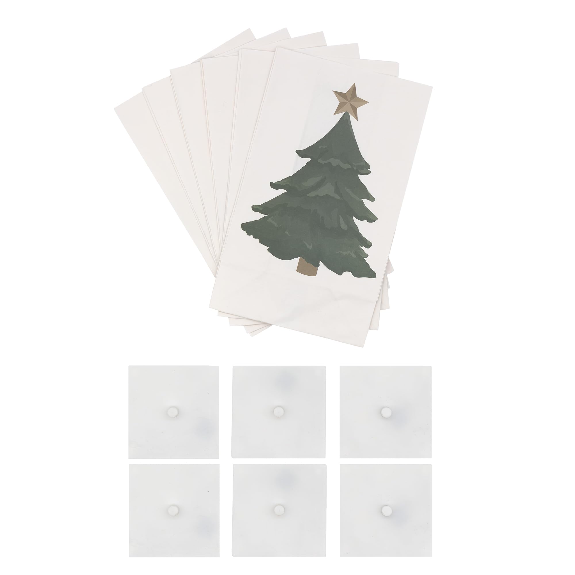 LumaBase Battery Operated LED Luminaria Kit with Timer - Set of 6 Outdoor Christmas Decorations for Holiday Tree, Pathway, and Garden Lighting