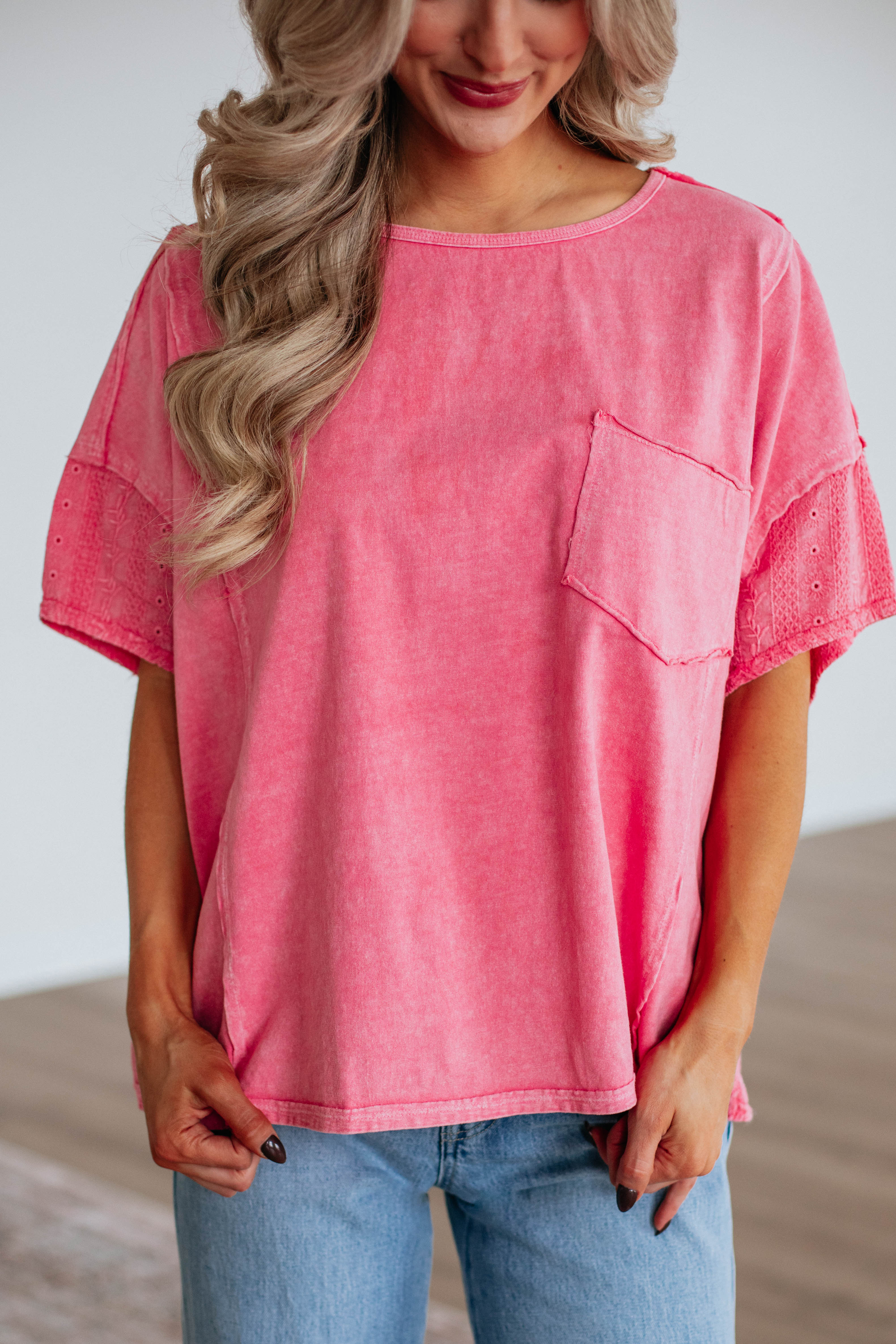Jacksy Oversized Top for Women - Hot Pink Loose Fit Blouse | Casual Wear, Layering & Street Style Outfits