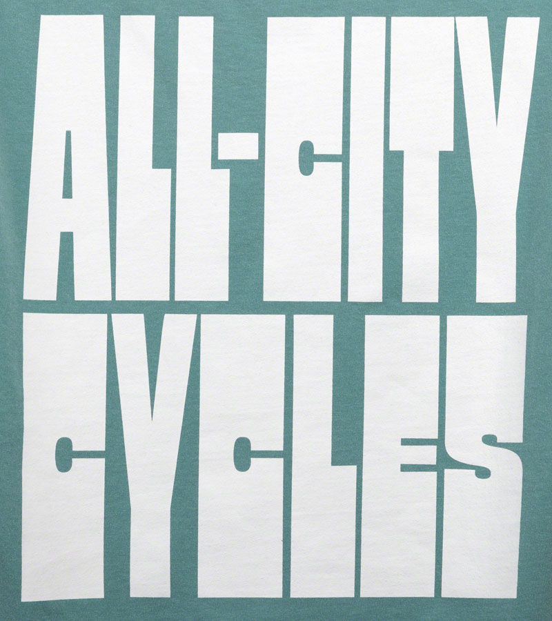 All City Week Endo Women's T-Shirt - Soft Cotton Casual Tee in Seafoam Green & White - Size Large - Perfect for Everyday Wear, Weekend Outings & Street Style