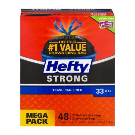 Heavy Duty 33 Gallon Large Trash Bags - Extra Strong Can Liners (3 Pack of 48 Count) - Perfect for Kitchen, Office & Outdoor Waste Disposal