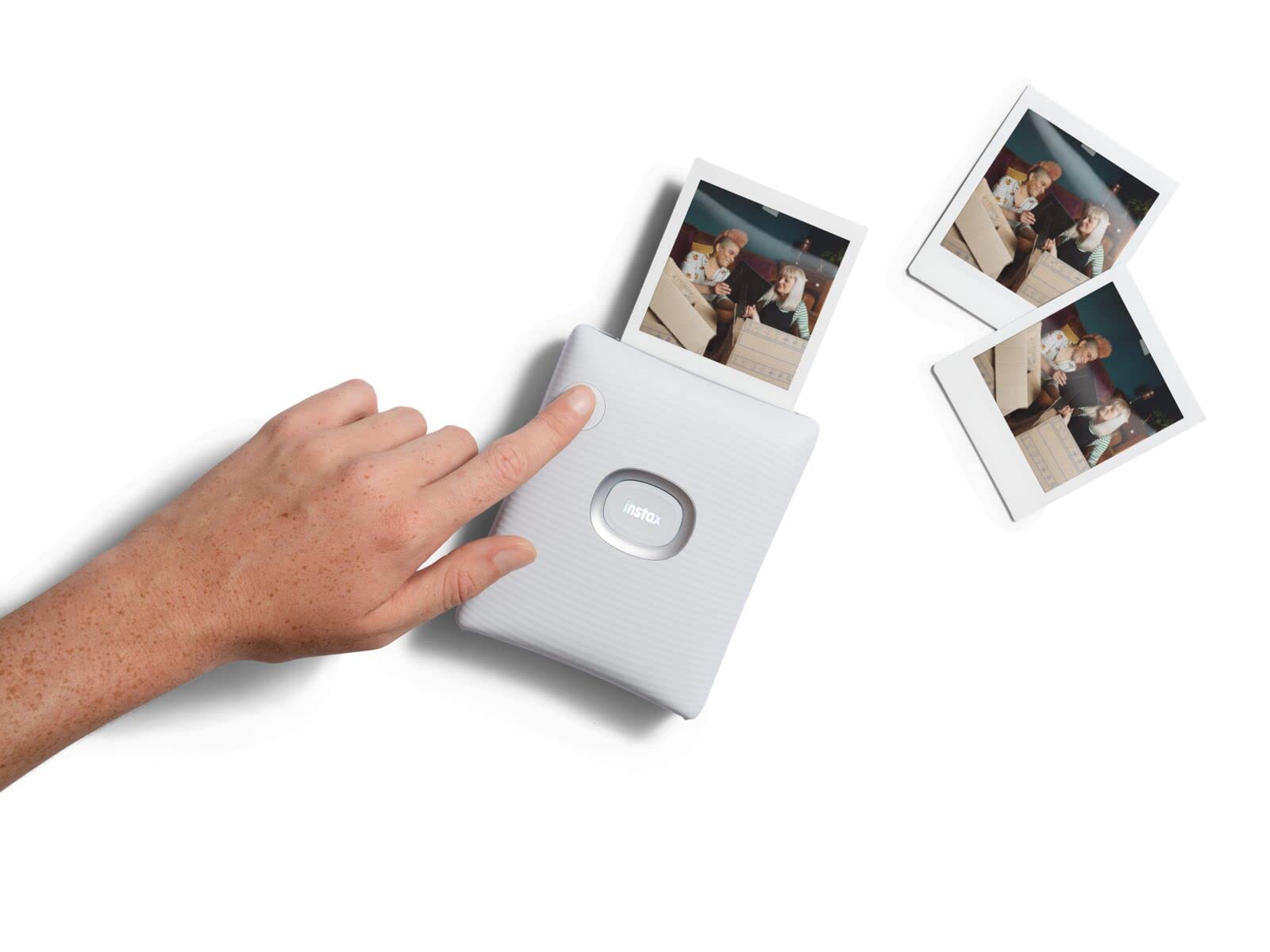 Fujifilm Instax SQUARE Link Smartphone Printer & Woven Ivory Case - Print Photos Instantly from Phone, Perfect for Travel, Parties & Memory Keeping
