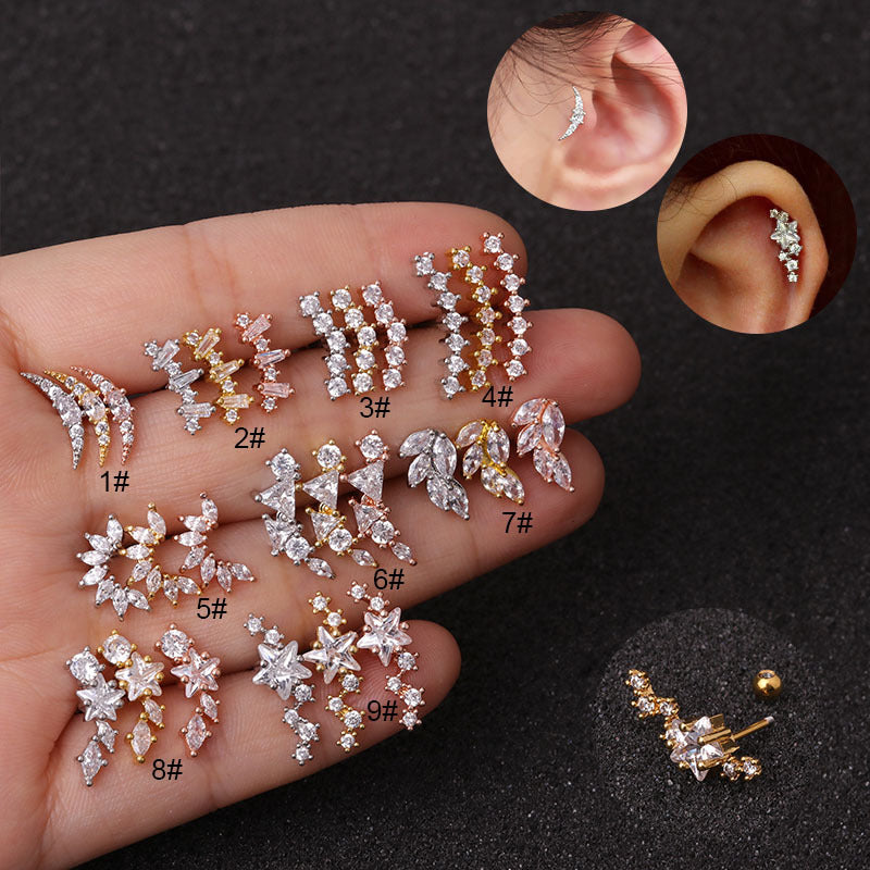 20G Rose Gold Cartilage Leaf Stud Earrings for Women | HSPJ19100 | Dainty & Elegant Jewelry for Everyday Wear, Parties & Gifts