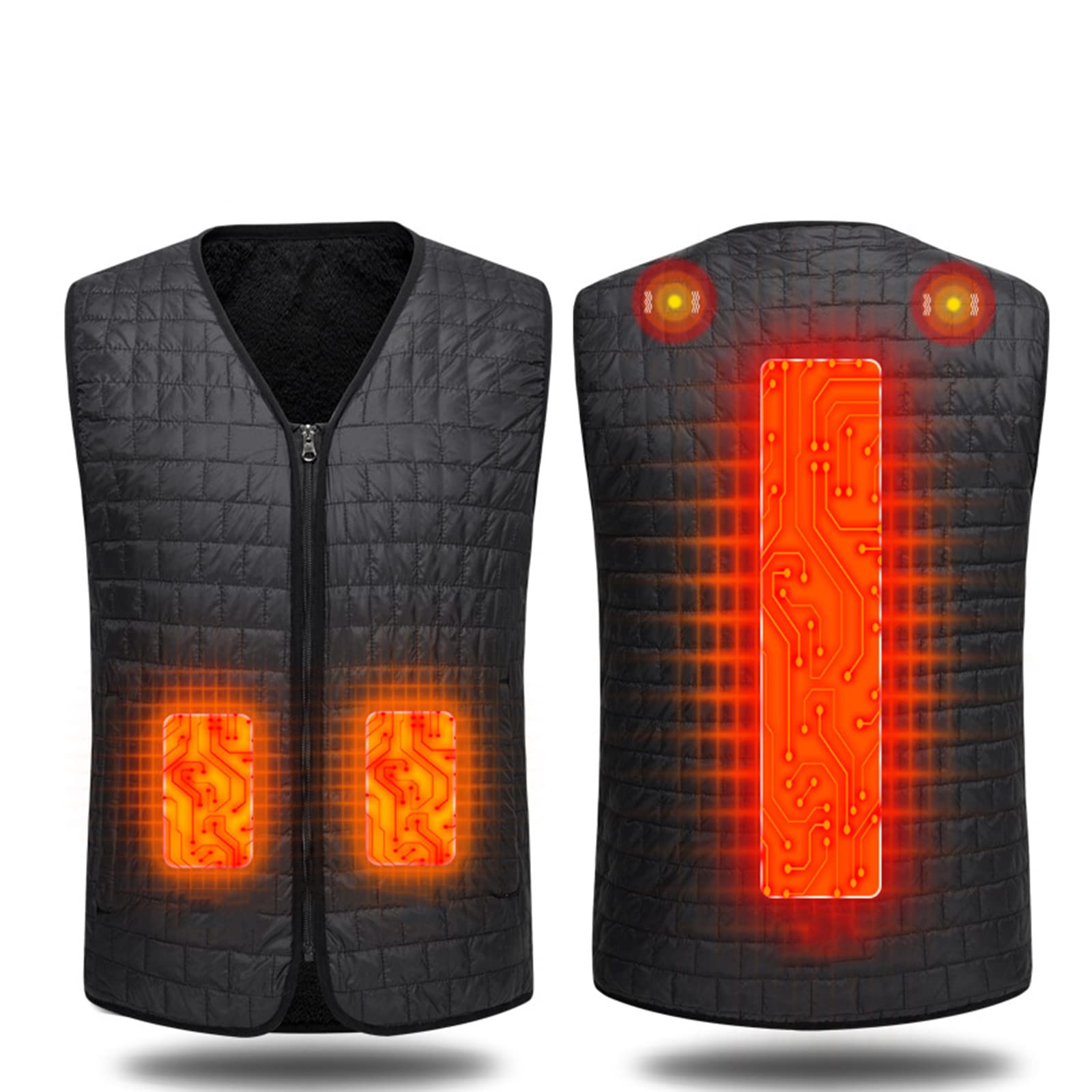 BSFYUK Electric Heated Vest for Men & Women - USB Rechargeable Heating Jacket with 3 Temperature Settings - Winter Outdoor Cold-Proof Gear for Hiking, Camping & Snow Sports