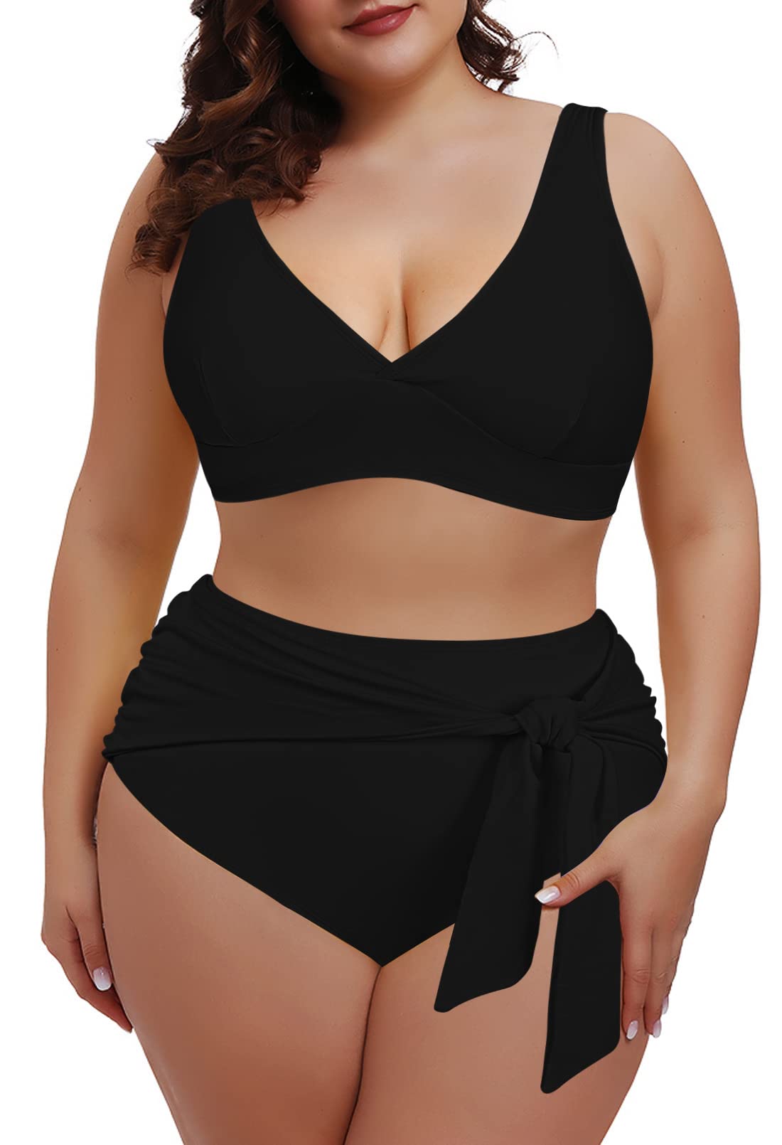 Plus Size High Waisted Bikini Set - Tummy Control Swimwear for Women | Beach & Pool