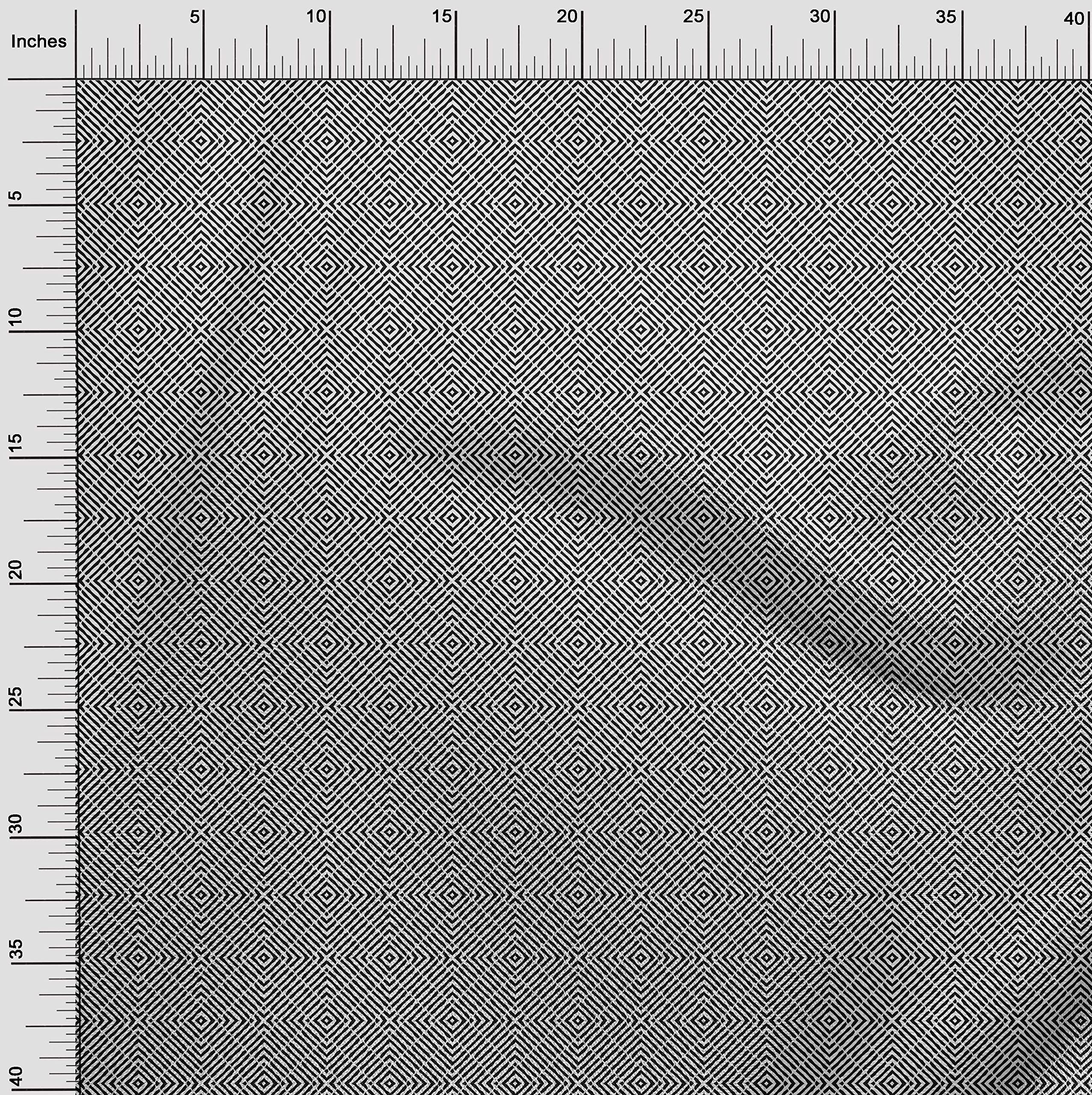 Premium 100% Cotton Jersey Fabric - Soft Black Asian Block Print Dress Material by The Yard (58