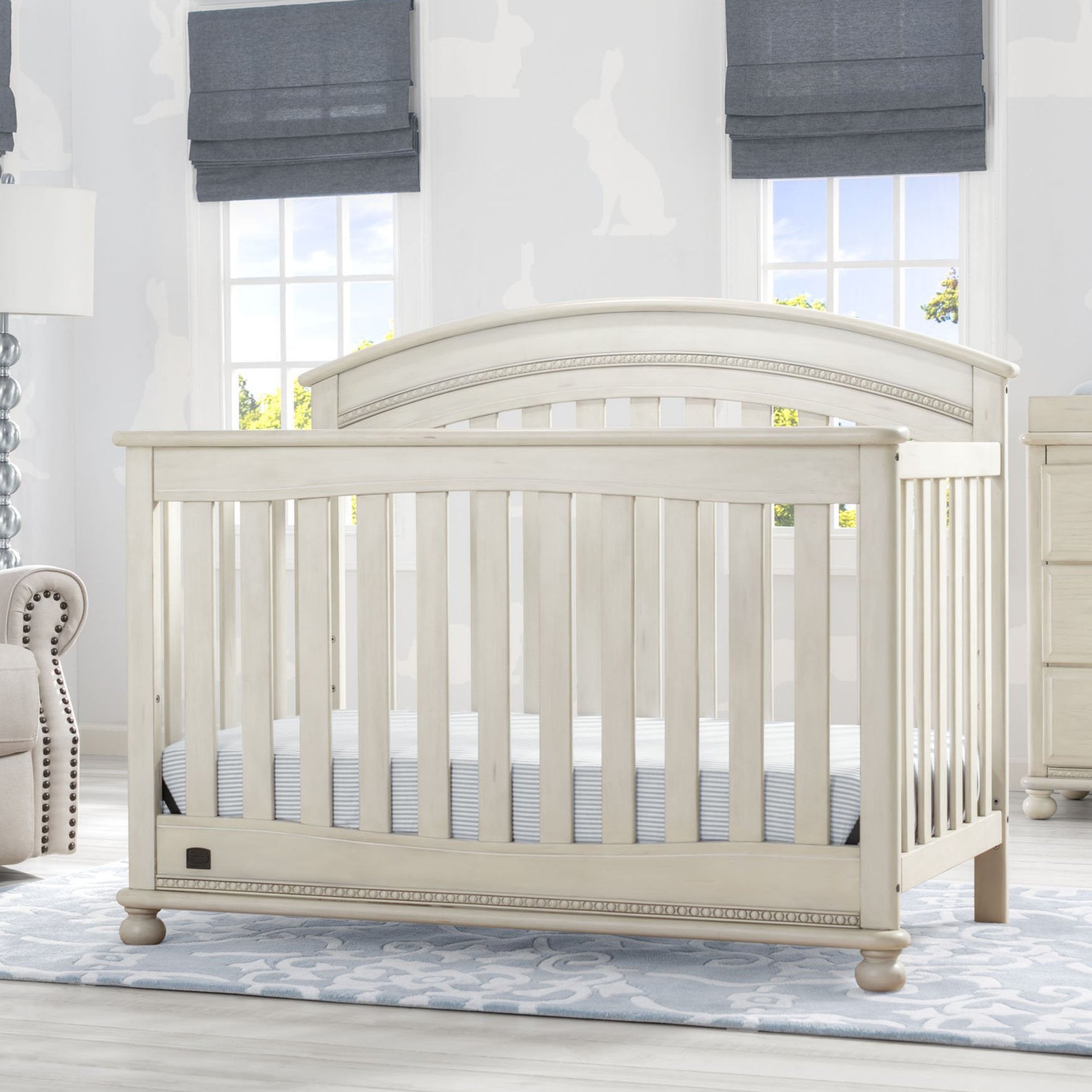 Aden 4-in-1 Convertible Baby Crib - Toddler Bed, Daybed & Full-Size Bed - Safe & Stylish Nursery Furniture for Newborns to Teens - Perfect for Bedrooms, Daycare & Guest Rooms