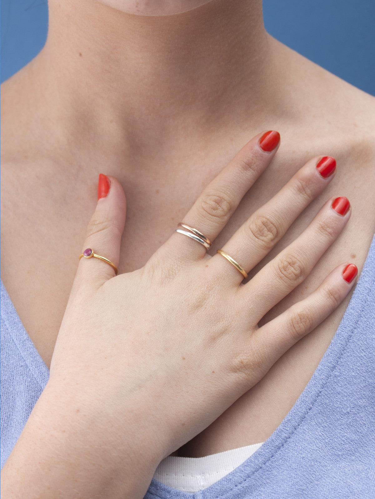 Rose Gold Stackable Rings Set for Women - Trendy Layered Band Rings for Everyday Wear & Special Occasions