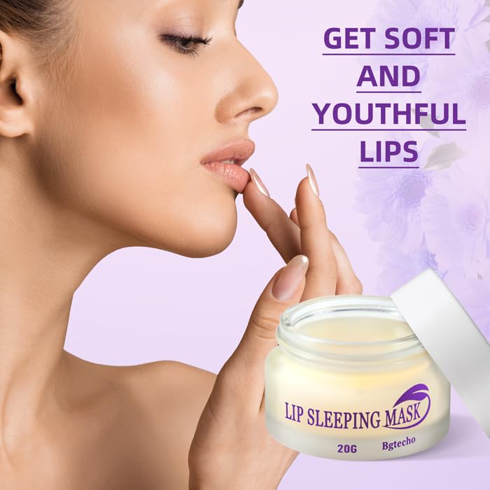 Overnight Lip Sleeping Mask with Collagen & Peptide Complex - Hydrating Lip Balm for Dry, Cracked Lips & Wrinkle Repair - Nourishing Lip Care Treatment (20g) - Perfect for Nighttime Lip Therapy & Daily Moisturizing