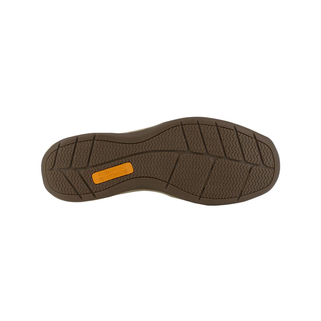 **Steel Toe Slip-On Work Shoes for Men - Brown Sailing Club Safety Shoes - Comfortable & Durable for Construction, Warehouse & Outdoor Work**