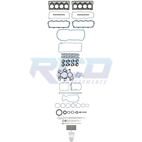 Fel Pro 2003-2010 Ford 6.0L Powerstroke Complete Engine Gasket Set with Head Bolts & 20MM Dowels - Perfect for Diesel Engine Rebuilds & Performance Upgrades