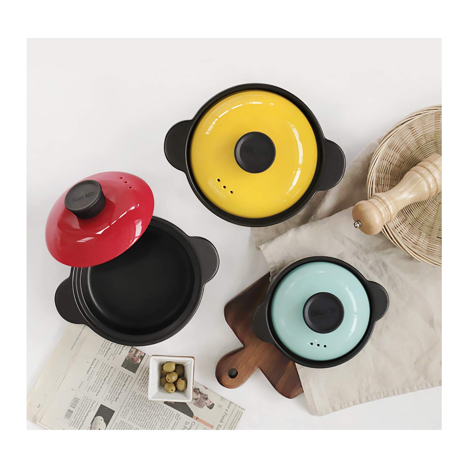 Heat Resistant Fine Porcelain Casserole Pot - 1000ml Blue Ceramic Dutch Oven for Baking, Stewing & Serving - Perfect for Soups, Stews & Family Dinners