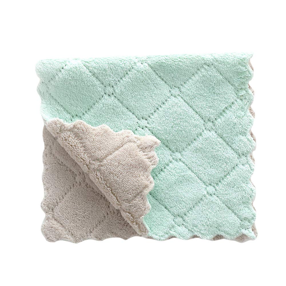 Non-Stick Oil Coral Velvet Hanging Hand Towels - Super Absorbent Kitchen Dishcloths & Cleaning Cloths for Kitchen, Bathroom, Office - Perfect for Wiping Spills, Drying Dishes & General Cleaning