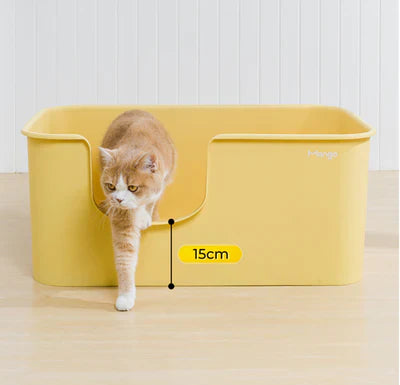 Premium Mango Open Litter Box for Large Cats - Extra Spacious Design for Comfortable Use | Ideal for Maine Coons, Ragdolls & Big Breeds | Perfect for Home, Apartment & Multi-Cat Households