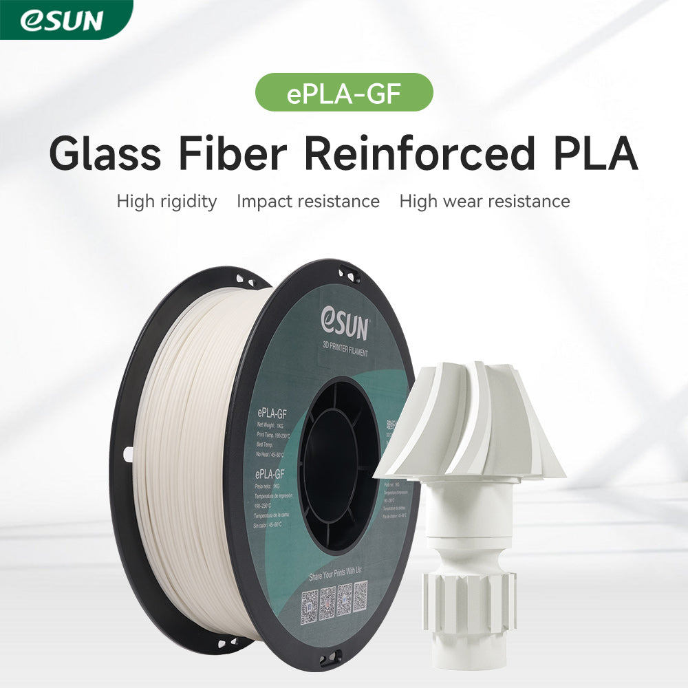 eSUN ePLA GF (Glass Fiber Reinforced PLA) 3D Printer Filament - Natural Color, 1.75mm, High Strength & Heat Resistance for Functional Prototypes, Engineering Parts & DIY Projects