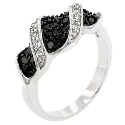 Elegant Cubic Zirconia Swirl Ring - Dainty Silver or Gold Plated Fashion Jewelry for Women - Perfect for Weddings, Parties & Everyday Wear