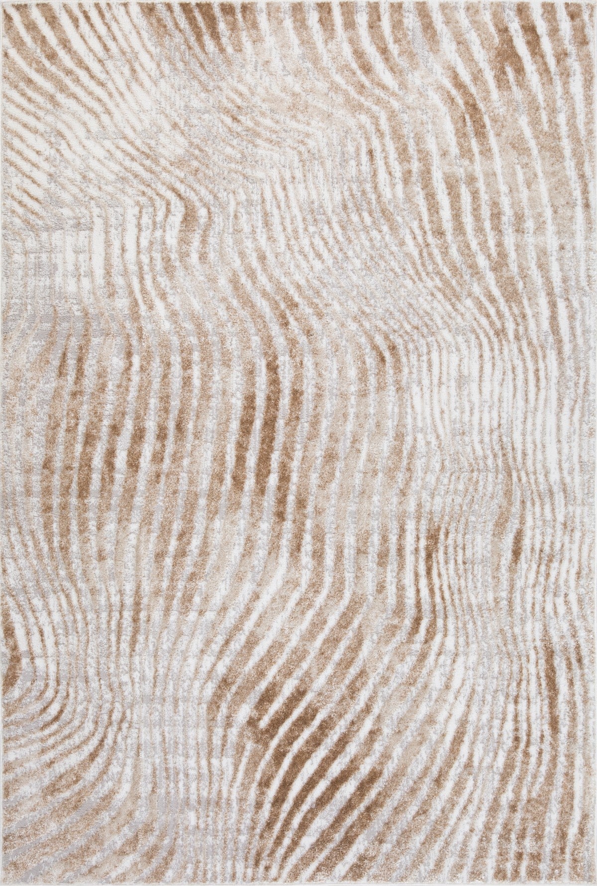 7x9 Area Rug - Soft Grey Cream Beige Modern Abstract Design - Perfect for Living Room, Bedroom, or Office Decor