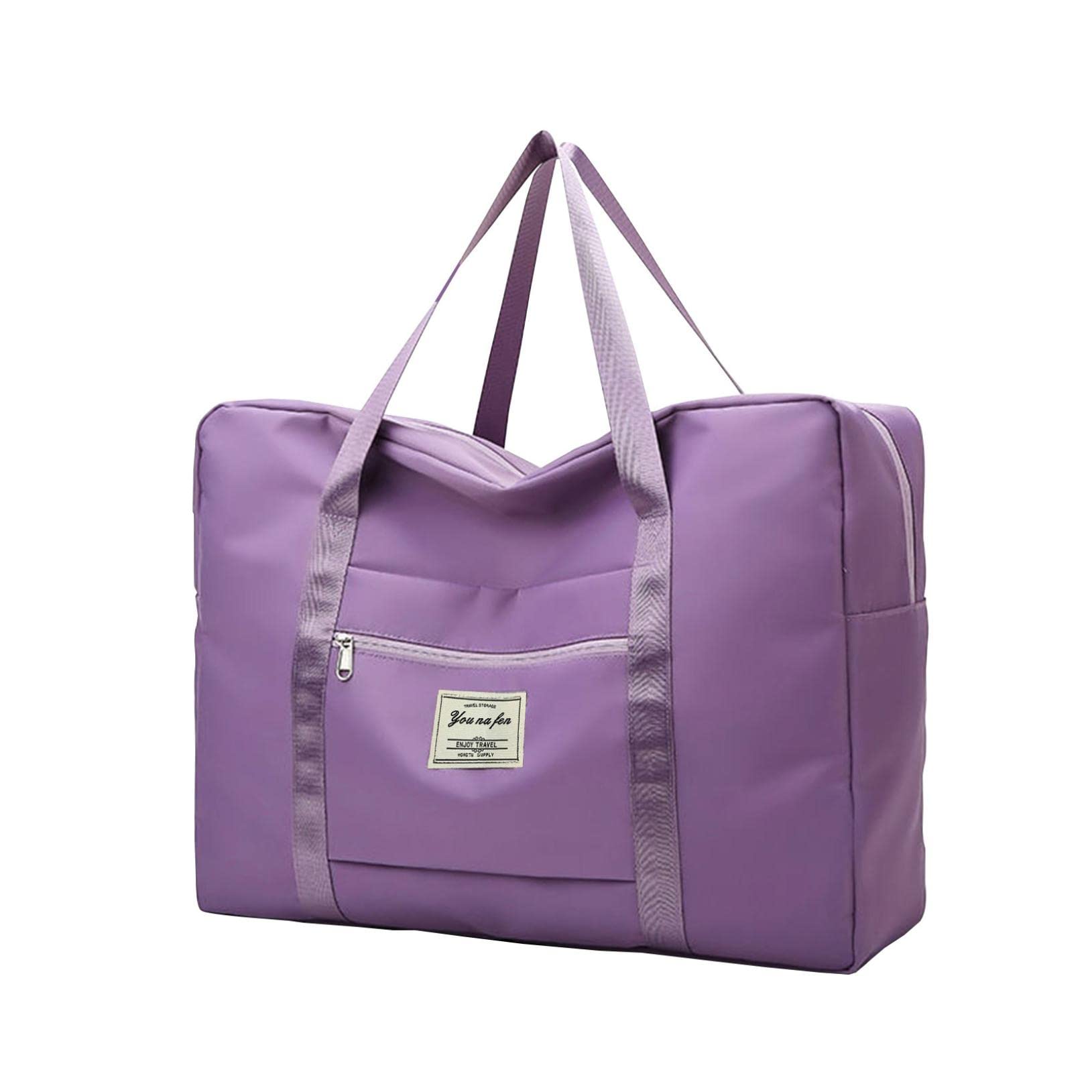 Expandable Gym Bags for Men & Women - Large Capacity Lightweight Travel Duffel Bag with Shoe Compartment - Perfect for Gym, Sports, Overnight Trips & Workouts (Purple)
