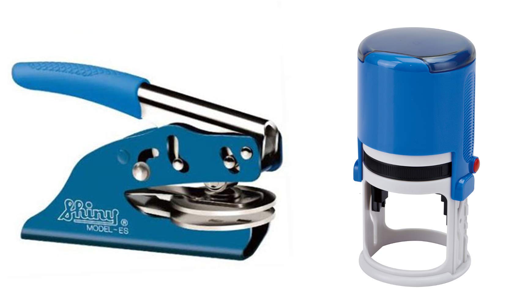 Indiana Notary Public Seal Embosser & Self-Inking Stamp Set - Blue (2-Piece Bundle) | Perfect for Legal Documents, Contracts & Notarizations
