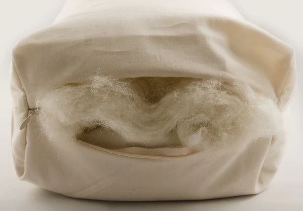 Organic Buckwheat & Wool Pillow for Neck Pain Relief - Sachi Organics - Natural Sleep Support for Side Sleepers & Back Pain