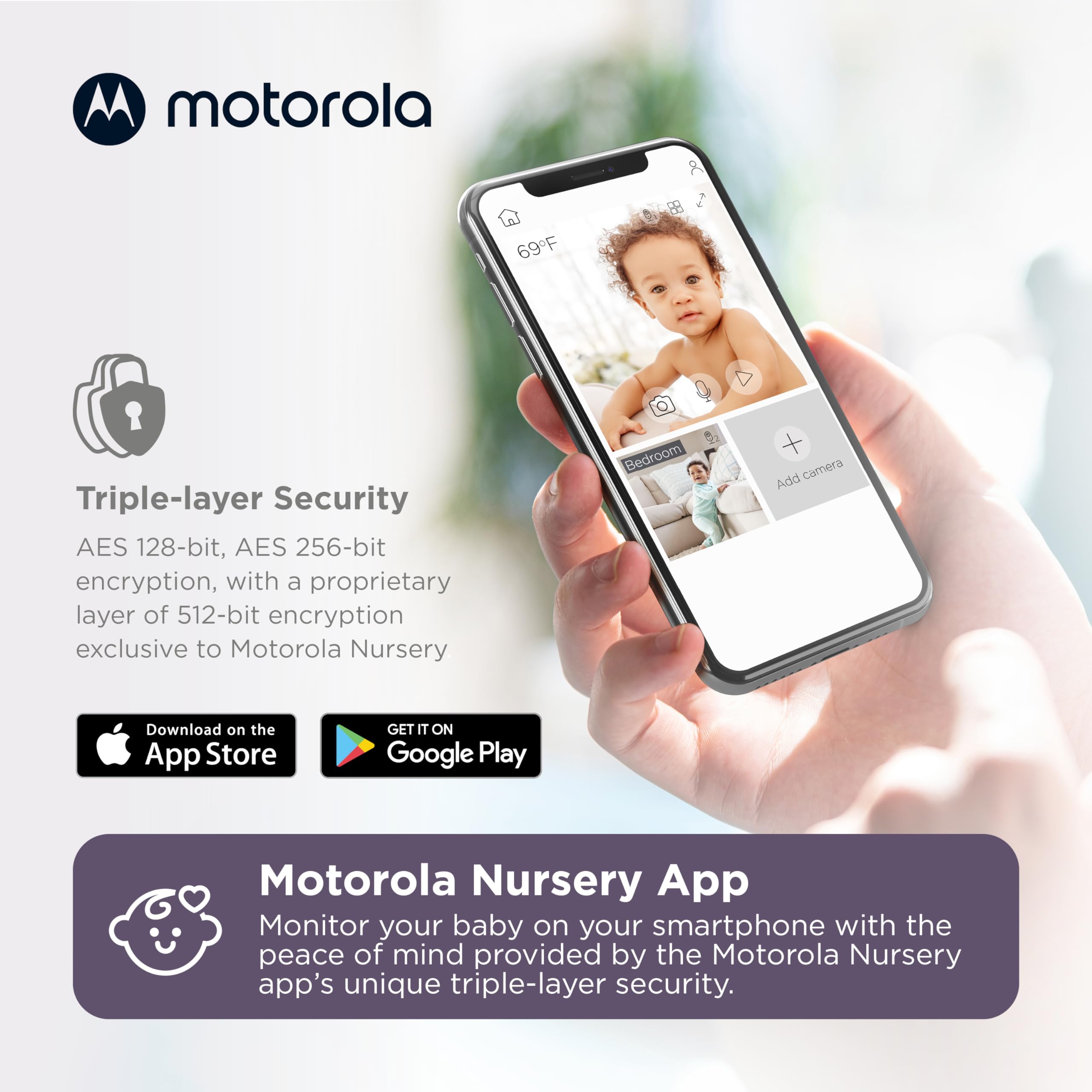 Motorola PIP1510 WiFi Video Baby Monitor with HD Camera, Night Vision & Two-Way Audio - Perfect for Nursery, Toddler Room & Travel Use