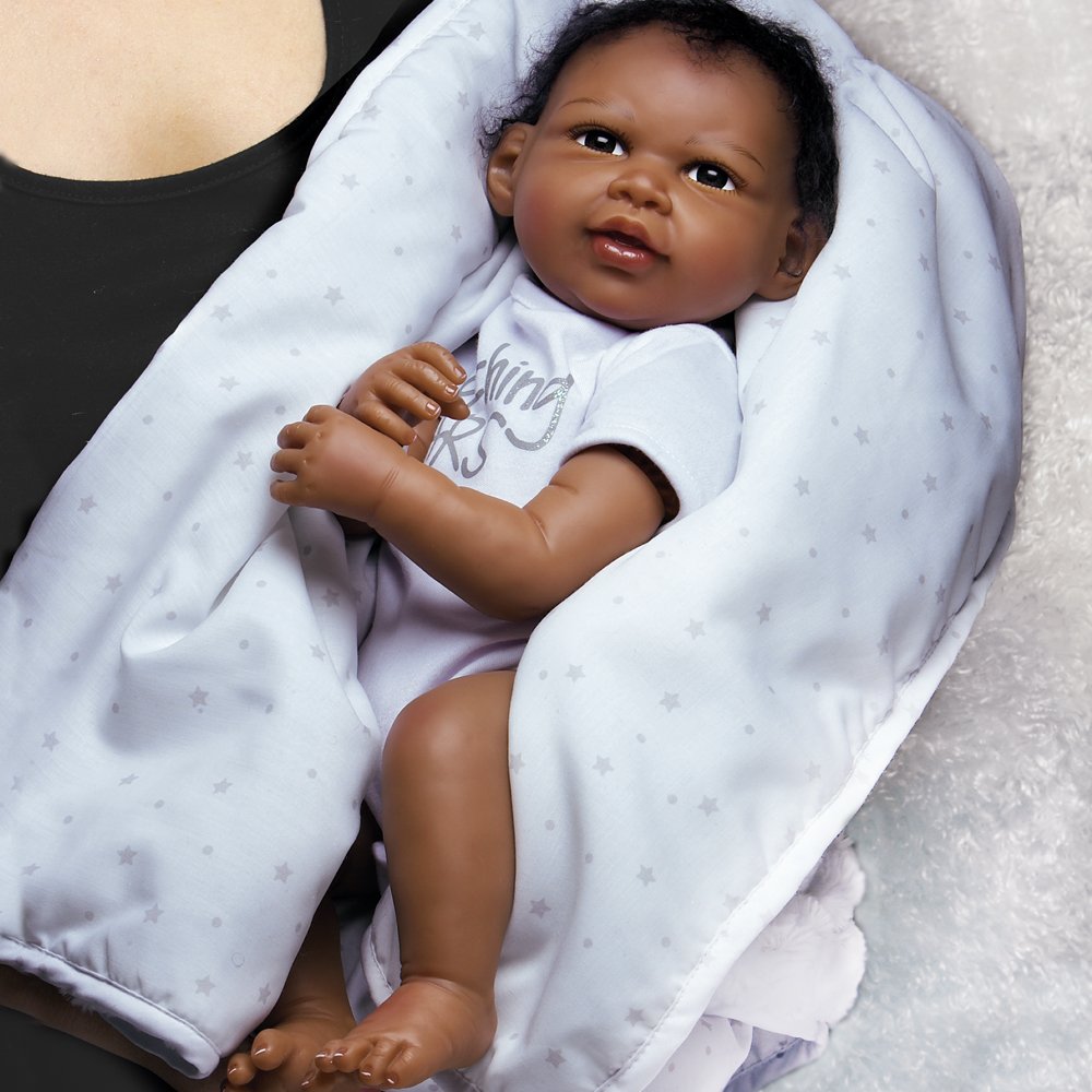 Paradise Galleries 19-Inch African American Baby Doll - Jannie de Lange Designer Doll Collection, Perfect Birthday Gift for Girls Ages 3+ | Reaching for The Stars - Ideal for Pretend Play, Nursery Decor & Special Occasion Gifts